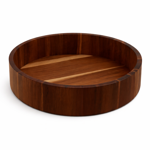 Wooden Serving Lazy Susan – L: 9.06 in x W: 9.06 in x H: 2.76 in – by HenlePro