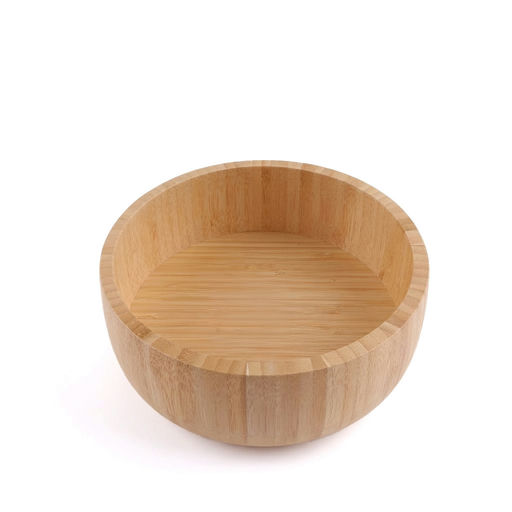 Natural Bamboo Bowl – L: 7.87 in x W: 7.87 in x H: 2.95 in – by HenlePro