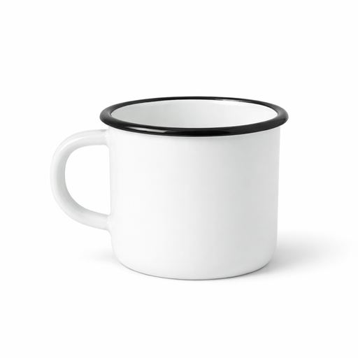 Enamel Mug (H: 3.54 in / D: 3.94 in) – SKU 0050 – by HenlePro