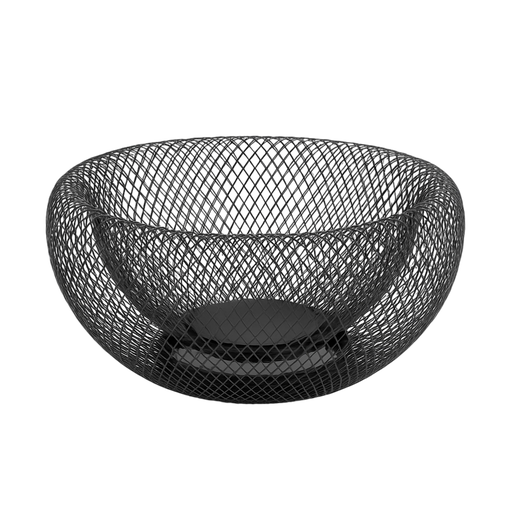 Metal Black Mesh Bowl – L: 9.65 in x W: 9.65 in x H: 4.92 in – by HenlePro