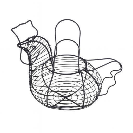 Metal Hen Egg Basket – L: 13.39 in x W: 7.87 in x H: 9.84 in – by HenlePro