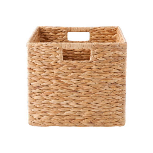 Water-Hyacinth and Iron Basket – L: 12.6 in x W: 12.6 in x H: 12.6 in – by HenlePro