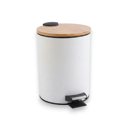 Bamboo Pedal Bin – L: 7.48 in x W: 10.63 in x H: 9.45 in – by HenlePro