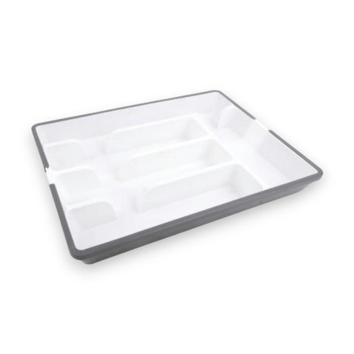 7-Section Sliding Extendable Storage Box – 14 x 11× 1.6 in >> 14 x 17 x 1.6 in – by HenlePro