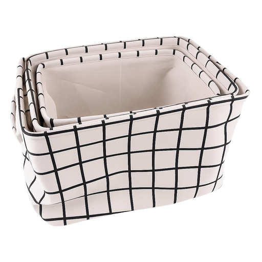 Set of Grid EVA + Polyester Storage Baskets (3 Pcs) – 14 x 10 x 9 / 13 x 9 x 8 / 11 x 8 x 7 in – by HenlePro