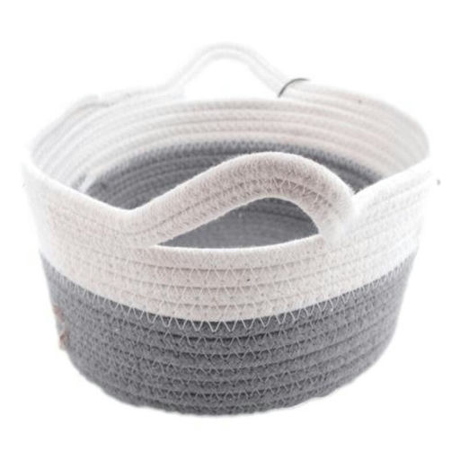 Set of Cotton Rope Baskets (2 Pcs) – 14 x 8 x 5 / 17 x 9 x 5 in – by HenlePro