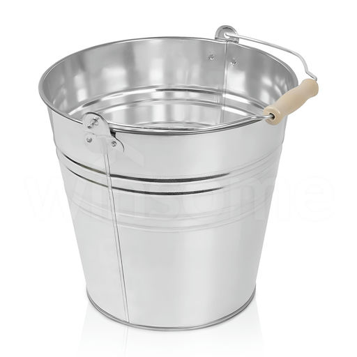 Classic Galvanized Bucket 12L – L: 11.34 in x W: 9.76 in x H: 8.27 in – by HenlePro