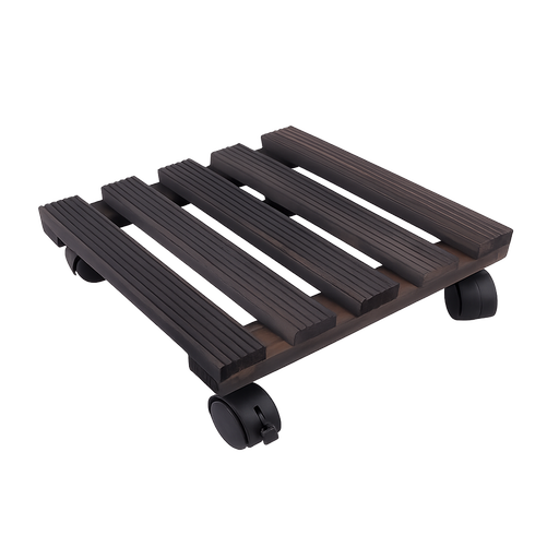 Square Wooden Potting Trays With Wheels – L: 11.42 in x W: 11.42 in x H: 3.94 in – by HenlePro