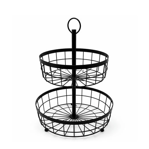 Metal Tiered Fruit Basket – W: 11.38 in x H: 12.2 in – by HenlePro