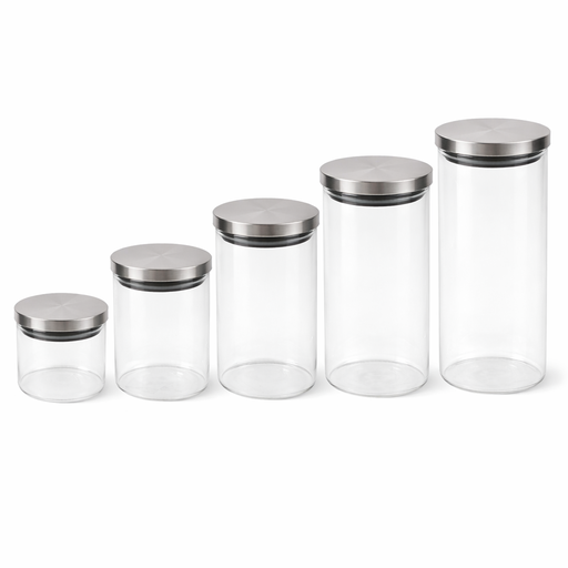 Sealed Glass Jar 300 Ml – L: 3.94 in x W: 3.94 in x H: 5.12 in – by HenlePro