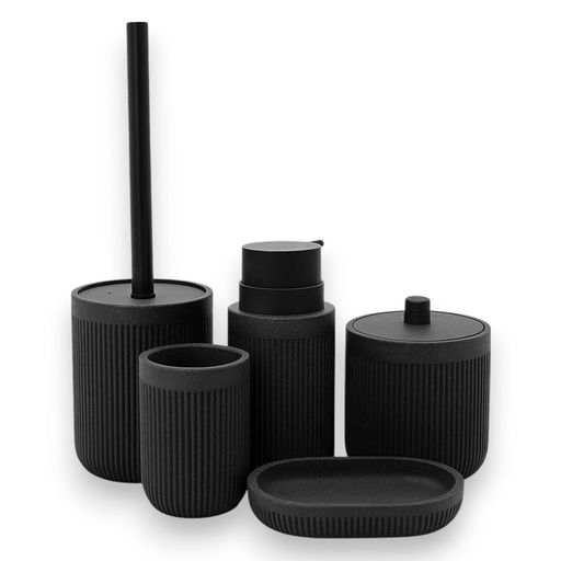 Modern Black Bathroom Set – L: 15.75 in x W: 11.81 in x H: 7.87 in – by HenlePro