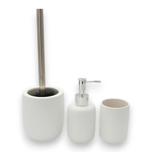 Ceramic Bathroom Trio Set – L: 14.96 in x W: 9.84 in x H: 7.87 in – by HenlePro