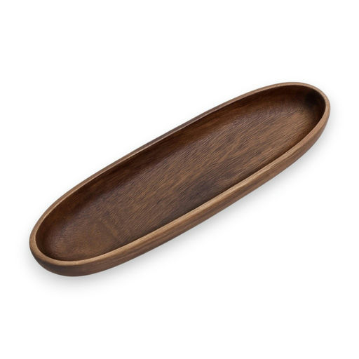 Acacia Wood Oval Tray – L: 11.81 in x W: 3.15 in – by HenlePro