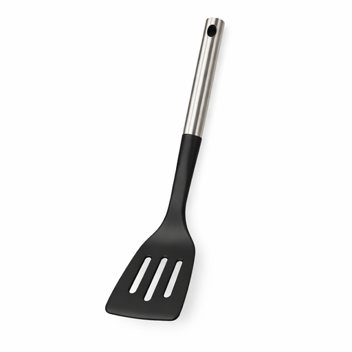 Black Silicone and Stainless Steel Spatula (L: 13.39 in x W: 3.54 in) – SKU 0275 – by HenlePro