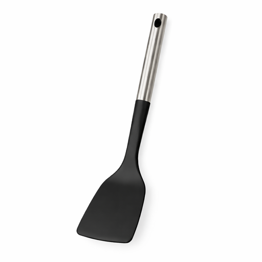 Black Silicone and Stainless Steel Spatula (L: 13.39 in x W: 3.54 in) – SKU 0276 – by HenlePro