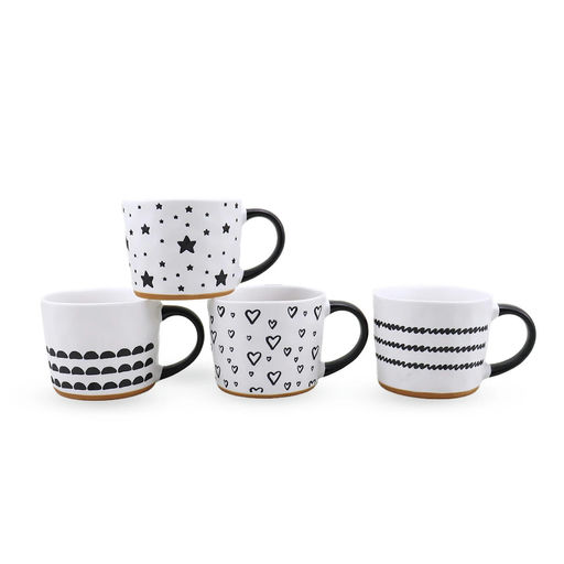 Whimsy Ceramic Doodle Mugs – 300 ml – by HenlePro