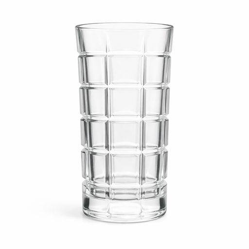 Grid Textured Glass Tumbler (D: 3.15 in) – SKU 0305 – by HenlePro