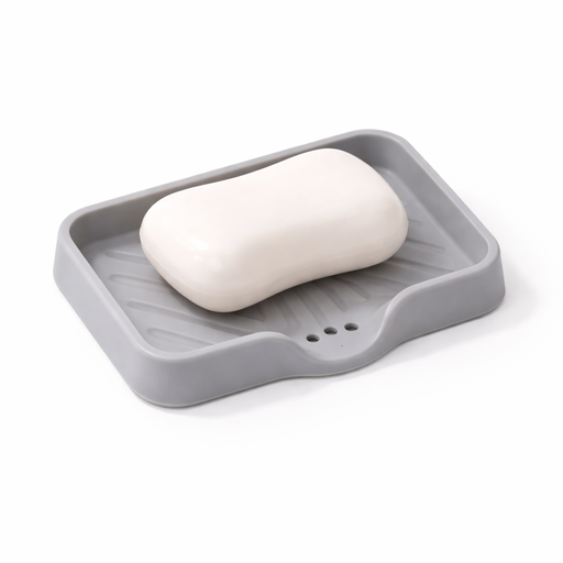 Silicone Soap Drainer Tray – L: 4.72 in x W: 3.94 in x H: 0.67 in – by HenlePro