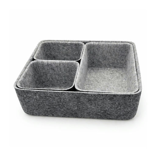 Felt Desk Organizer Tray – 5 x 5 x 4 / 9 x 5 x 4 / 10 x 10 x 4 in – by HenlePro