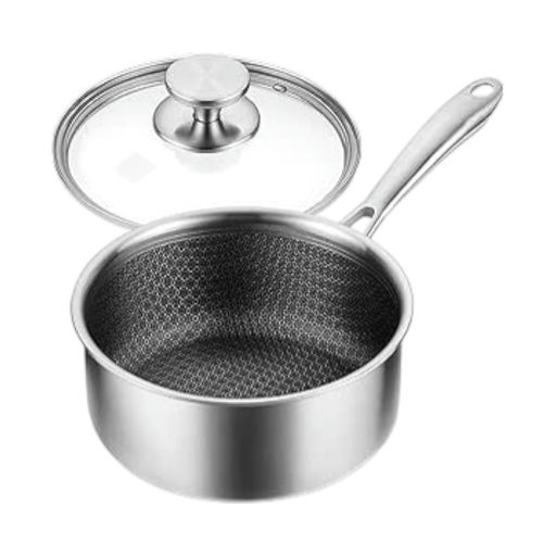 Honeycomb Saucepan with Tempered Glass Lid (D: 7.09 in) – by HenlePro