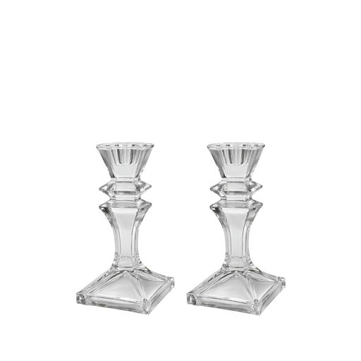 Pressed Glass Candle Holder (1 Pc) (W: 2.95 in x H: 6.1 in) – by HenlePro