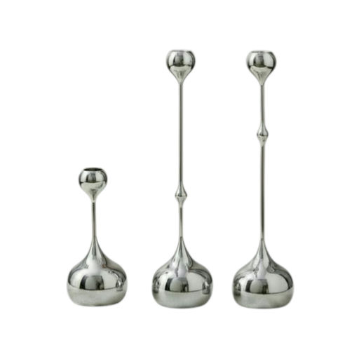 Set Of Metal Candle Holders (3 Pcs) – 3 x 14 / 3 x 14 / 3 x 6 in – by HenlePro