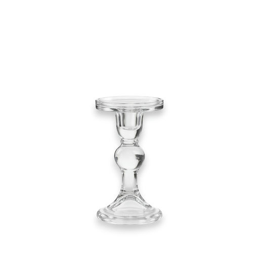 Pressed Glass Candle Holder (1 Pc) (W: 4.33 in x H: 5.12 in) – by HenlePro