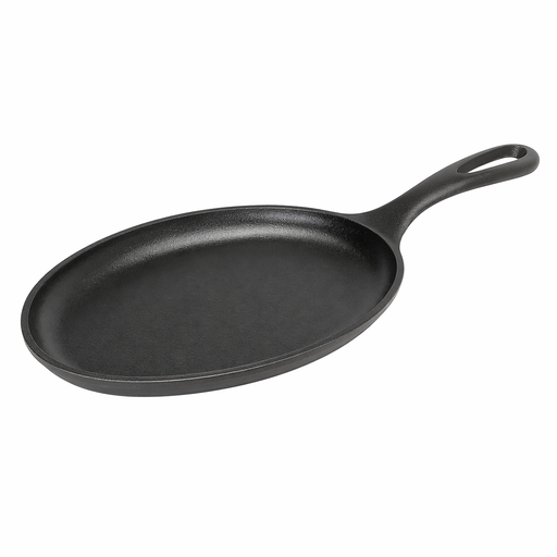 Cast Iron Oval Fajita Pan – L: 15 in x W: 7 in – by HenlePro