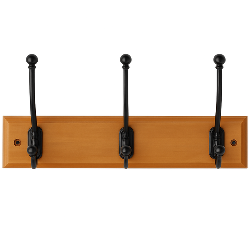 3 Wall Hooks On Board – L: 13 in x W: 2.38 in – by HenlePro
