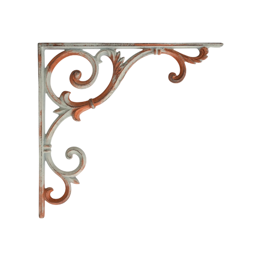 Cast Iron Plant & Shelf Bracket (2Pcs) Antique White – L: 10 in x H: 10 in – by HenlePro
