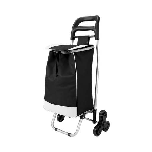 Folding Shopping Cart 6 Wheels Black – L: 10 in x W: 10 in x H: 40 in – by HenlePro