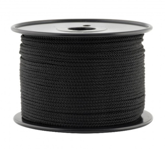 Polyester Braided Black Cord On Reel (1/4"-6.35Mm) – 1000 ft / 333 yds – by HenlePro