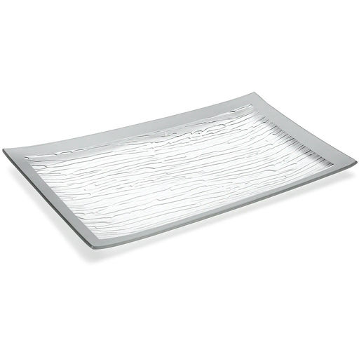 Frosted Rectangular Glass Serving Platter – L: 13.78 in x W: 6.3 in – by HenlePro