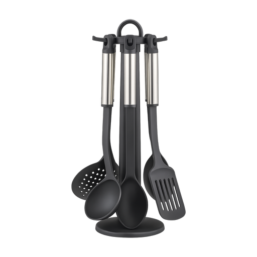 7Pcs Nylon Revolving Utensil Set – H: 15.75 in – by HenlePro