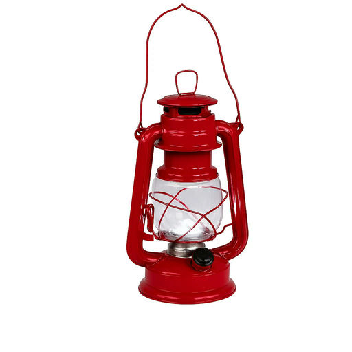 Red Kerosene Lamp – H: 10 in – by HenlePro