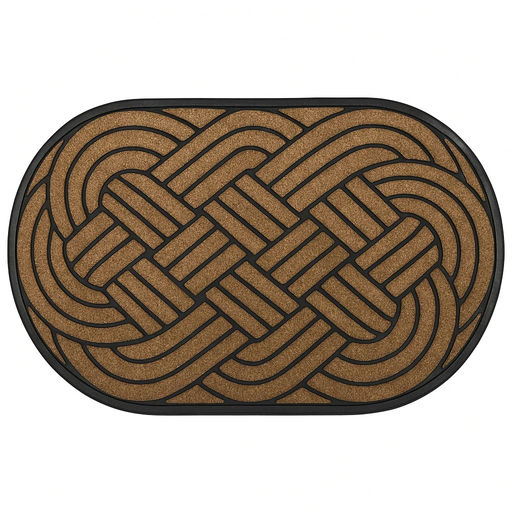 Oval Coco Brush Doormat Rubber Back – L: 30 in x W: 18 in – by HenlePro