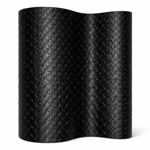 Black Rubber Striped Runner Roll – 27 in x 30 ft – by HenlePro