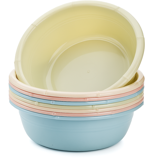 Plastic Round Dish Pan Assorted Colors (L: 18 in x W: 6 in) – by HenlePro