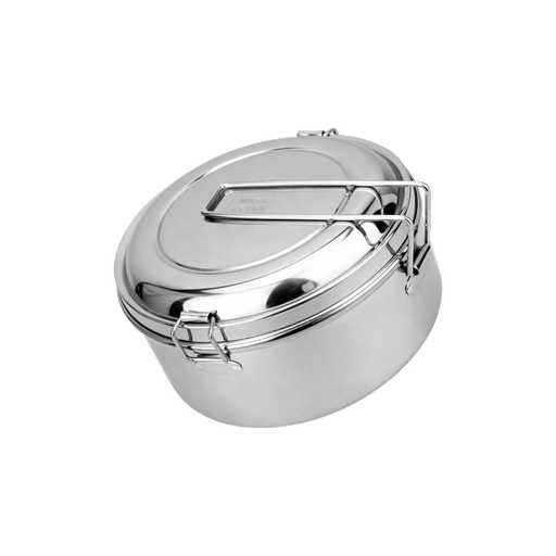 Stainless Steel Clip Lunch Box – D: 6.25 in – by HenlePro