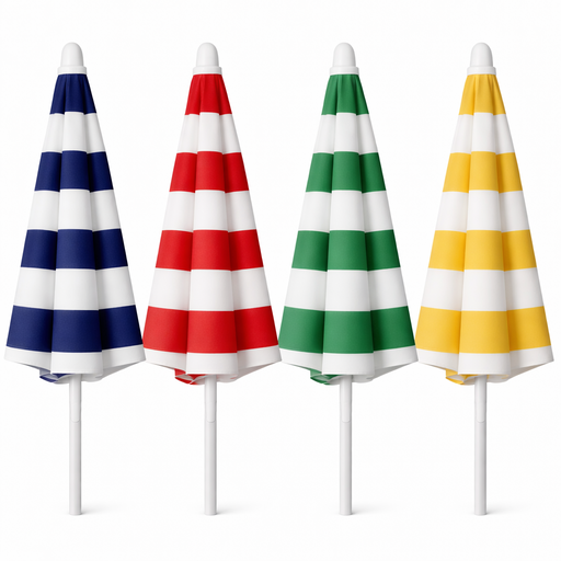 Water Proof Polyester Umbrella With Stripes (170 Cm) – 67 in – by HenlePro