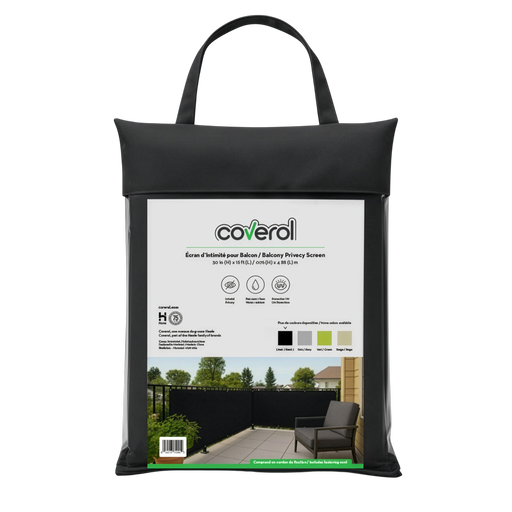 Balcony Cover Black – L: 192 in x H: 30 in – by Coverol