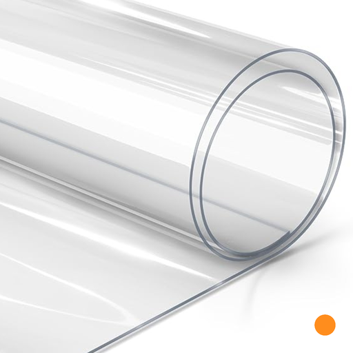 Clear PVC Table Covering (Gage 8) Orange – W: 54 in x L: 35 yds – by Coverol