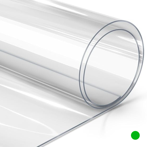Clear PVC Table Covering (Gage 12) Green – W: 54 in x L: 30 yds – by Coverol