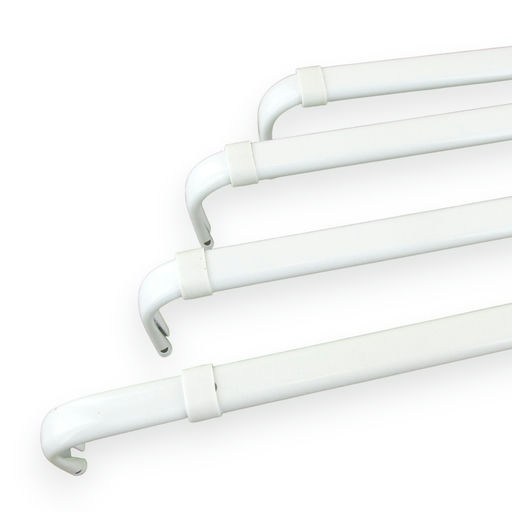 Flat Single White Curtain Rod (2.5 in : :28 in x 48 in) – by HenlePro