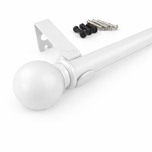 White Decorative Curtain Rod (5/8-3/4 in · 48 in x 84 in) – by HenlePro
