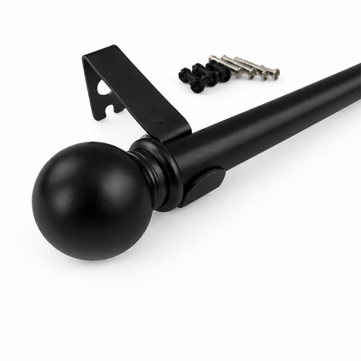 Black Decorative Curtain Rod (5/8-3/4 in · 66 in x 120 in) – by HenlePro
