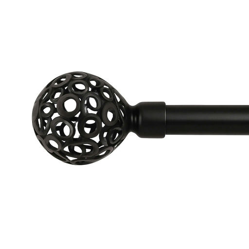 Decorative Curtain Rod With Black Finial (5/8-3/4 in · 66 in x 120 in) – SKU 8094 07 – by HenlePro