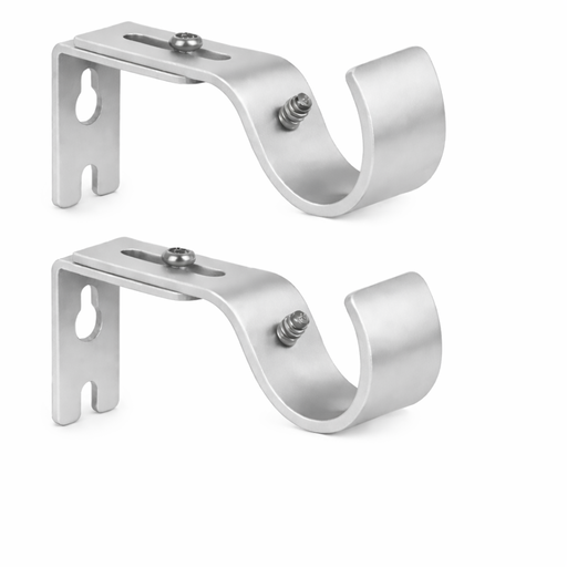 2 Curtain Rod Hooks Chrome – 4 x 3/4 in – by HenlePro