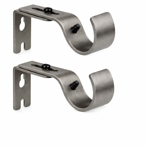 2 Curtain Rod Hooks Silver – 4 x 3/4 in – by HenlePro
