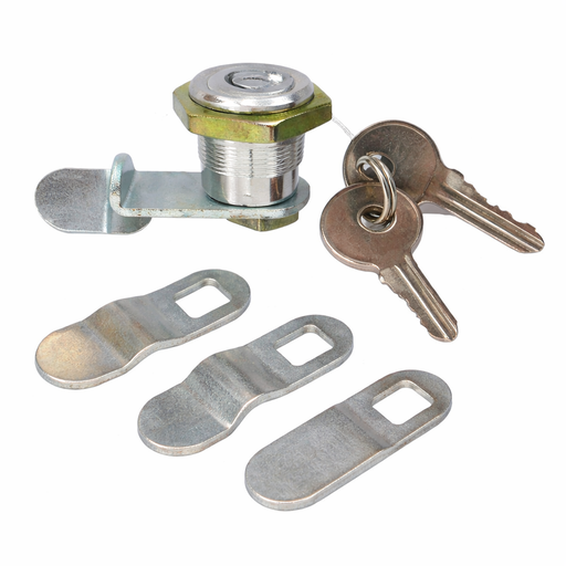 Nickel Mailbox Lock, 2 Keys, Camlock, 3 Angles, 5 Pins – 9056 QTS – by HenlePro